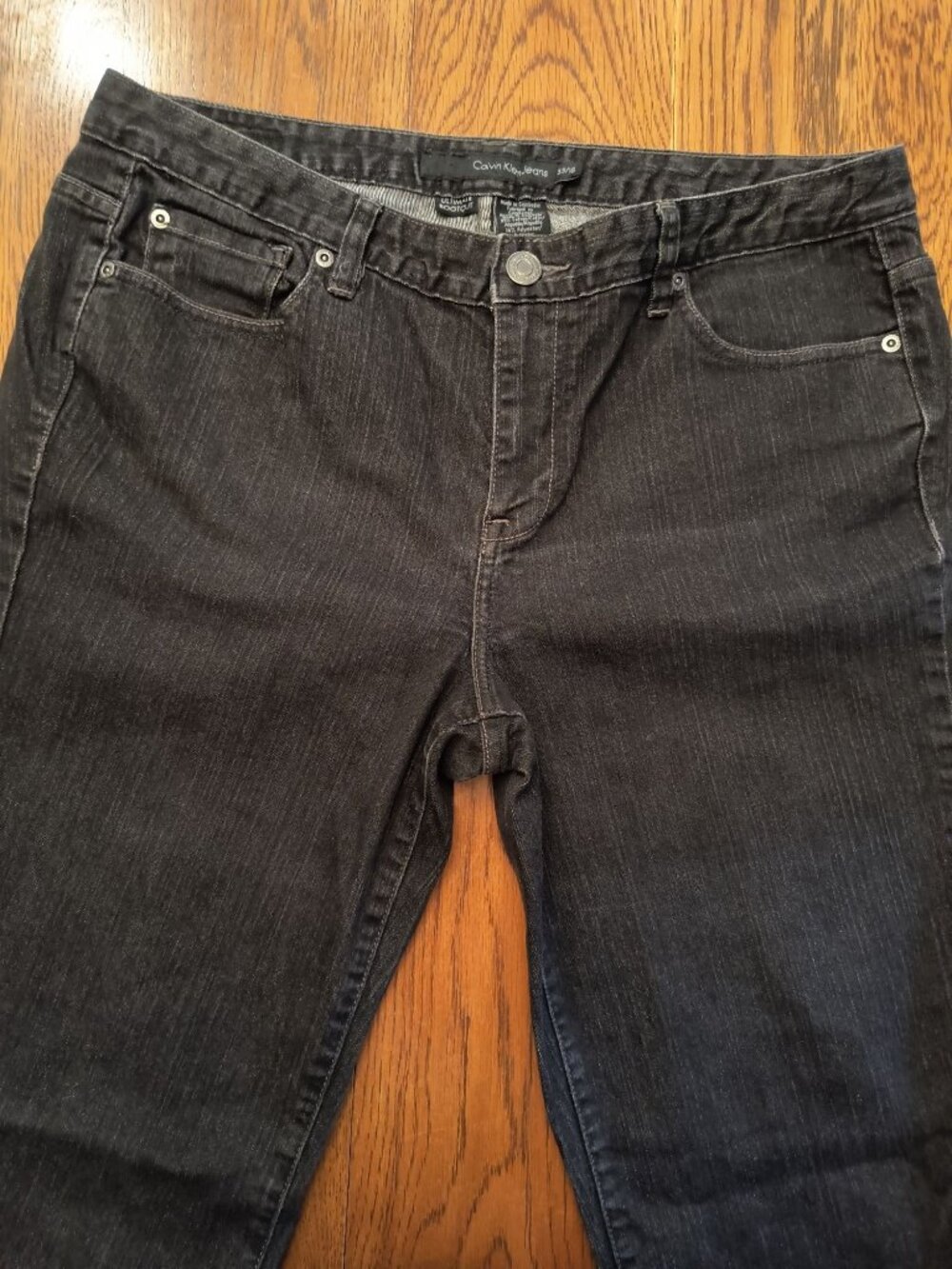 Calvin Klein Ultimate Bootcut Jeans 33/16 Dark Wash Cotton Blend 28" Inseam - Picture 2 of 9